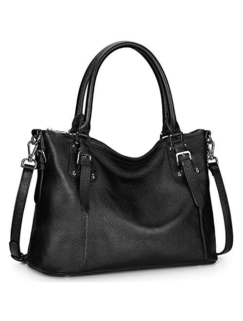 S-ZONE Women Genuine Leather Handbag Work Tote Shoulder Purse Crossbody Bag