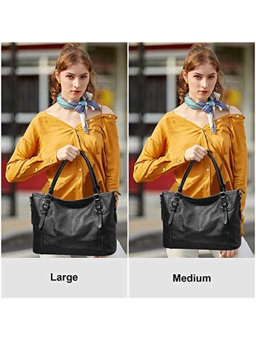 S-ZONE Women Genuine Leather Handbag Work Tote Shoulder Purse Crossbody Bag