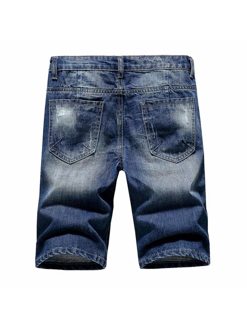 Heart Yuxuan Men's Denim Shorts Fashion Casual Slim Fit Jeans Short
