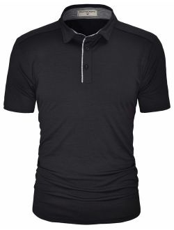 Derminpro Men's Polo Shirts Short/Long Sleeve Quick Dry Athletic Golf T-Shirts