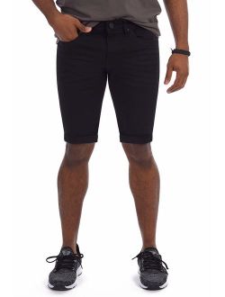 X RAY Slim Jean Shorts for Men, Men's Stretch Casual Denim Shorts Slim Fit, Distressed, Roll Cuff Bermuda Short