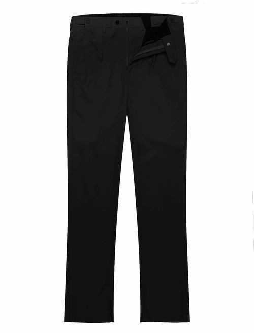 COOFANDY Men's Straight Fit Flat Front Dress Suit Pants with Adjustable Band