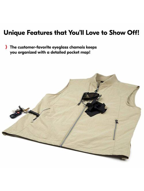 SCOTTeVEST 101 Travel Vest for Men - Hidden Pockets - Lightweight Utility Vest