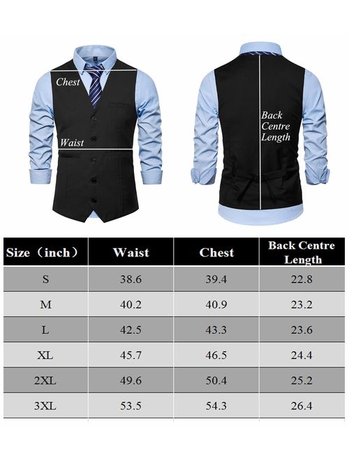 Buy AOYOG Mens Formal Business Suit Vests 5 Buttons Regular Fit ...
