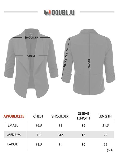 Doublju Classic Draped Open Front Blazer for Women with Plus Size