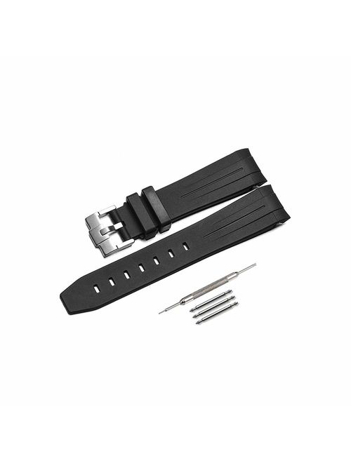 20mm Rubber Watchband Strap w/Tang Buckle Fit for Rolex GMT Yatch Master 16622 Watches