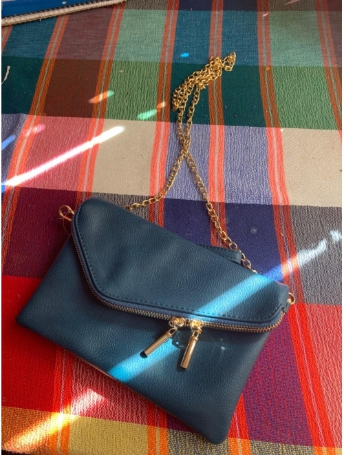 Envelope Wristlet Clutch Crossbody Bag with Chain Strap