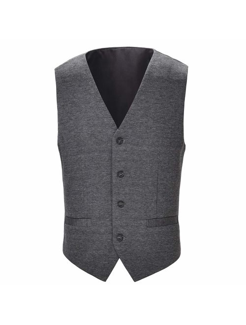 BOTVELA Mens Casual Dress Vest 4 Button Waistcoat