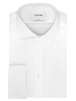 Men's Slim Fit Non Iron Solid Dress Shirt With French Cuff