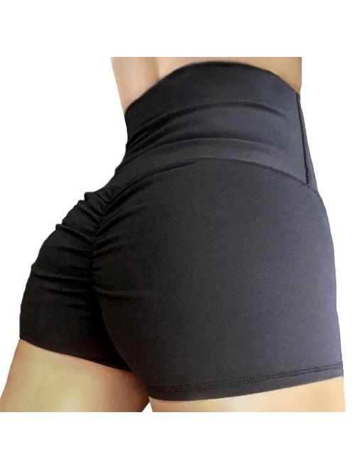YOFIT Women Yoga Shorts Ruched Butt Sport Gym Push up Running Elastic High Waist Shorts Butt Lifting Hot Pants