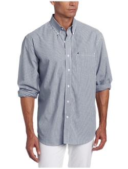Men's Button Down Long Sleeve Stretch Performance Gingham Shirt