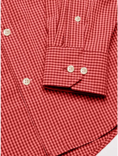 IZOD Men's Button Down Long Sleeve Stretch Performance Gingham Shirt