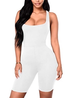 YMDUCH Women's Sexy One Piece Tank Top Sleeveless Bodycon Club Short Jumpsuit