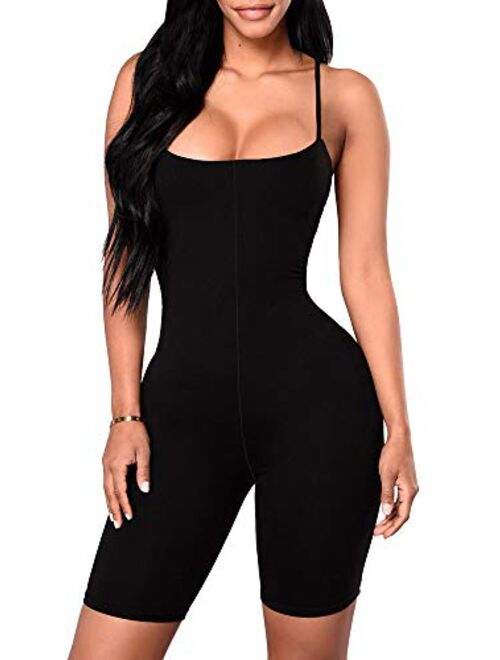 YMDUCH Women's Sexy One Piece Tank Top Sleeveless Bodycon Club Short Jumpsuit