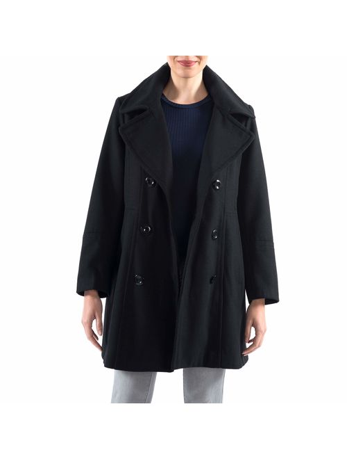 alpine swiss Norah Womens Wool Blend Double Breasted Peacoat