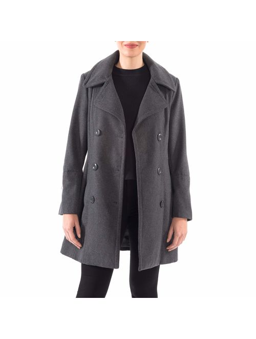 alpine swiss Norah Womens Wool Blend Double Breasted Peacoat