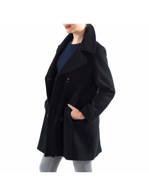 alpine swiss Norah Womens Wool Blend Double Breasted Peacoat