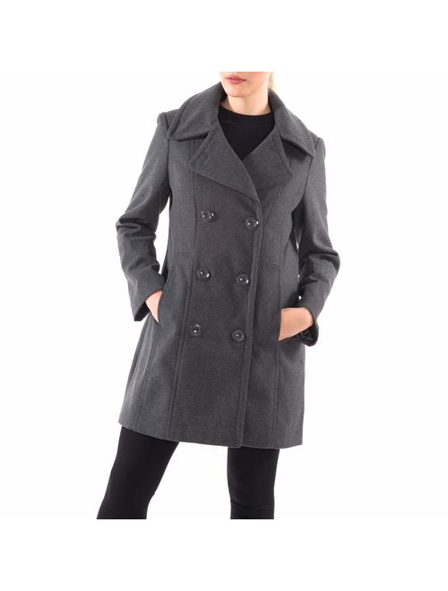 alpine swiss Norah Womens Wool Blend Double Breasted Peacoat