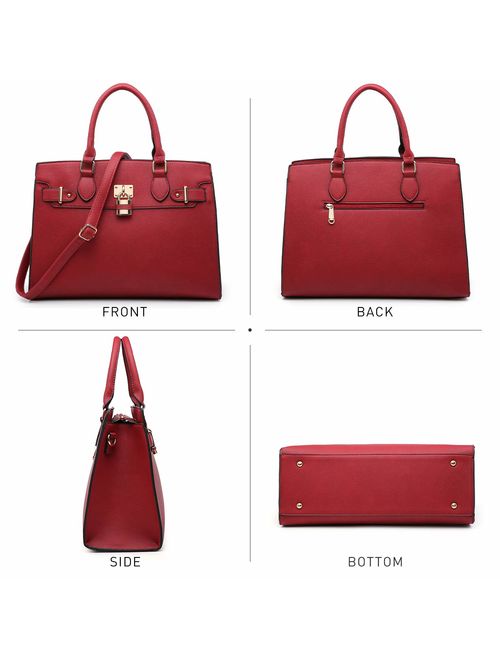 Women Ostrich Handbag Fashion Ladies Shoulder Bag Top Handle Satchel Purse 2 Pieces Set