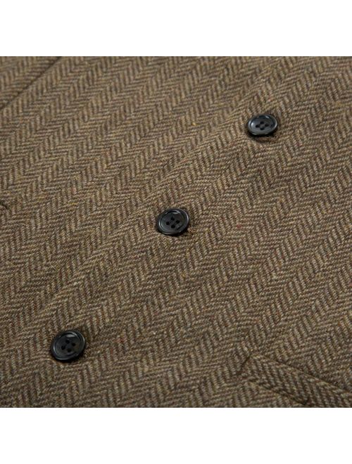 PJ PAUL JONES British Style Wool Tweed Suit Vest Mens Slim fit Vintage Waistcoat