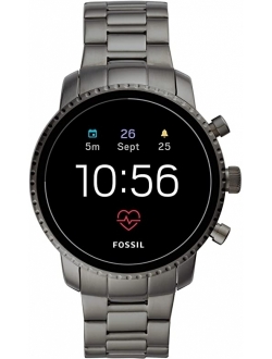 Men's Gen 4 Explorist HR Stainless Steel Touchscreen Smartwatch with Heart Rate, GPS, NFC, and Smartphone Notifications