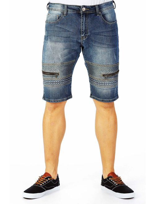Buy X RAY Men's Jean Shorts Biker Denim Short Jeans for Men Moto Slim ...