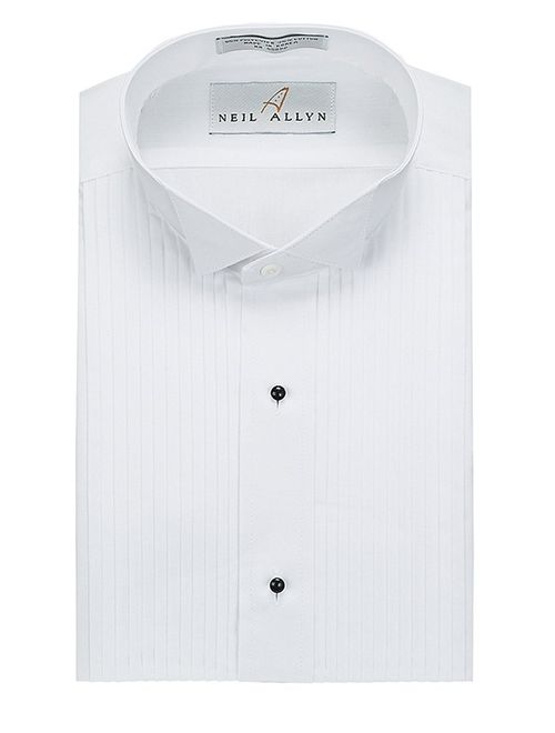 Neil Allyn Slim Fit Tuxedo Shirt - 100% Cotton Wing Collar with French Cuffs