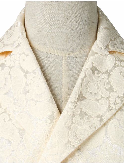 ZEROYAA Mens Gothic Steampunk Double Breasted Jacquard Brocade Vest Waistcoat Sleeveless Tailcoat