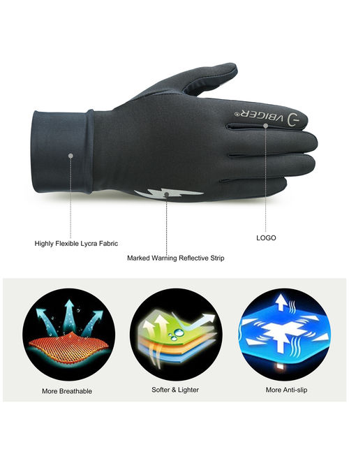 Men Winter Warm Gloves Windproof Anti-slip Touch Screen Gloves Cold Weather Gloves Liner