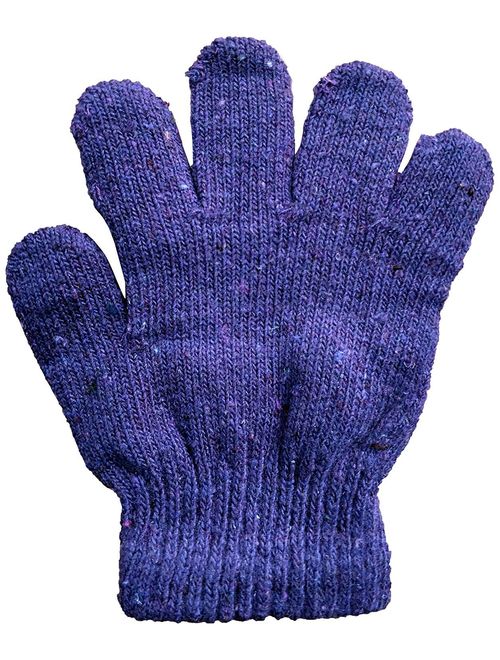 Yacht & Smith 12 Pairs Of Kids Solid Color Winter Warm Strechable Magic Gloves