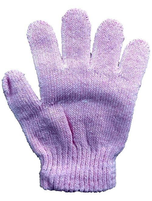 Yacht & Smith 12 Pairs Of Kids Solid Color Winter Warm Strechable Magic Gloves