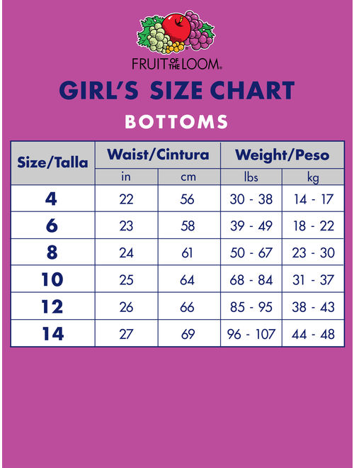 Fruit of the Loom Girls Underwear, 10 Pack Assorted Classic Cotton Brief Panties (Little Girls & Big Girls)