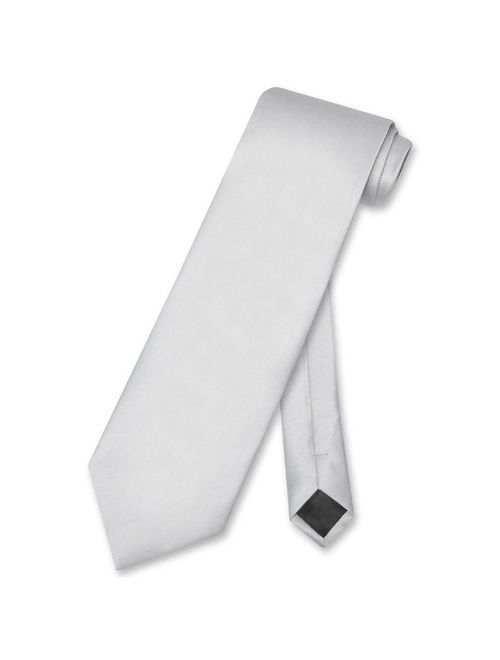 Vesuvio Napoli NeckTie Solid SILVER GREY Color Men's Gray Neck Tie