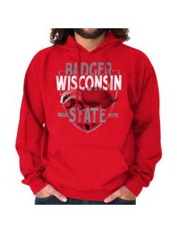 Brisco Brands Wisconsin Athletic Sports WI Pullover Hoodie Sweatshirt
