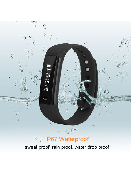 Sport Fitness Tracker, ID115HR Band Bluetooth Heart Rate Monitor Activity Tracker with Connected GPS Tracker, Sleep Monitor, IP67 Waterproof for Android and iOS Smartphon