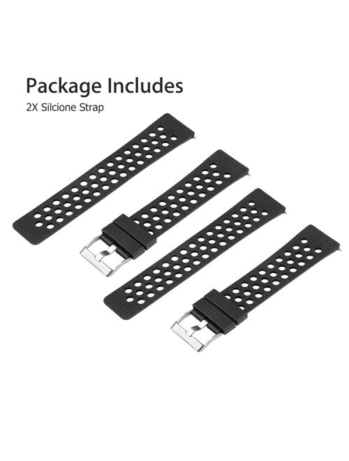 2-Pack Silicone Bands Compatible with Fitbit Versa Lite and Fitbit Versa Smartwatch, Breathable Sport Replacement Strap Bands for Women Men