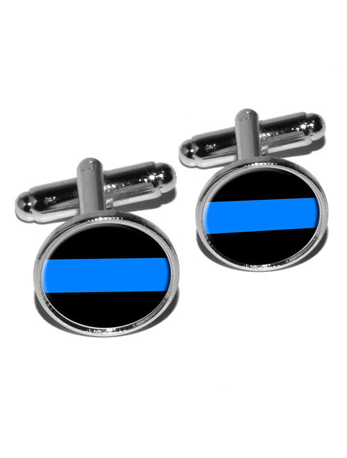 Thin Blue Line - Police Policemen Round Cufflinks