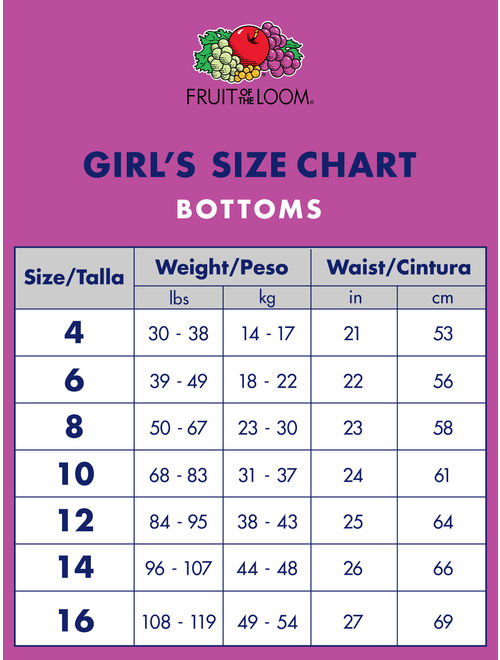 Fruit of the Loom Girls Underwear Cotton Briefs, 6 Pack (Little Girls & Big Girls)