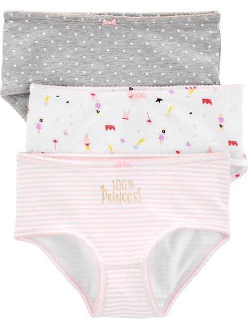 Carter's Carters Little Girls 3-pk. 100% Princess Dot Brief Panties