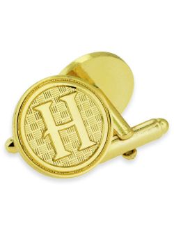 PinMart's Letter H Alphabet Initials Cufflink Set - Gold