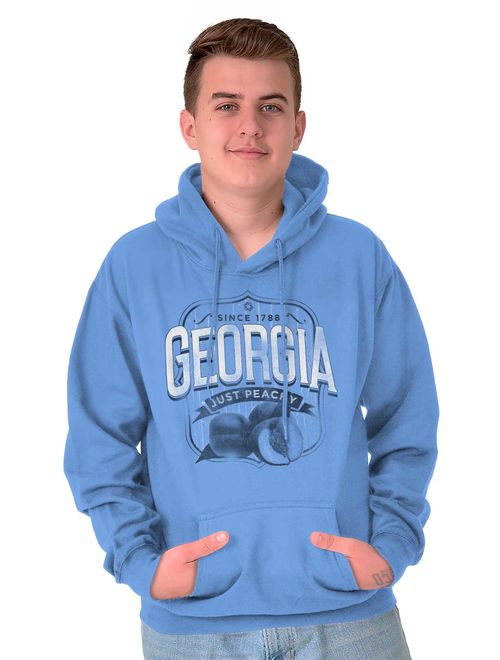Brisco Brands Southern Peach Georgia Country Pullover Hoodie Sweatshirt