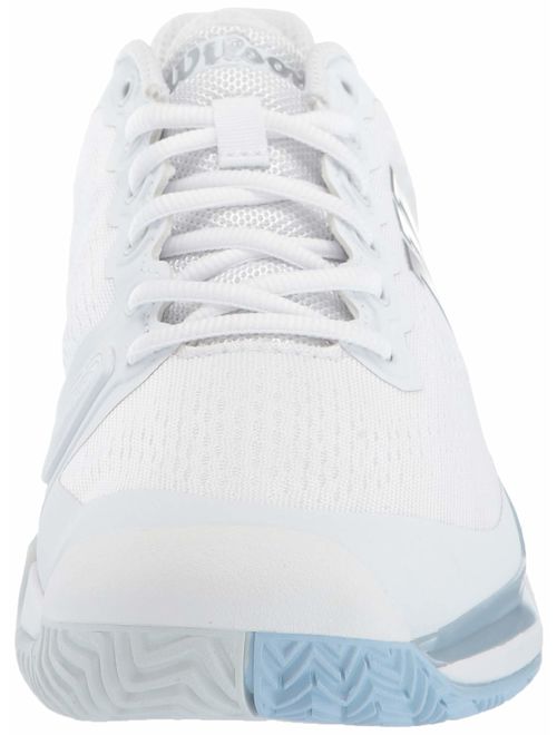 Wilson RUSH PRO 3.0 Tennis Shoes Women, White/Cashmere Blue/Illusion Blue, 8