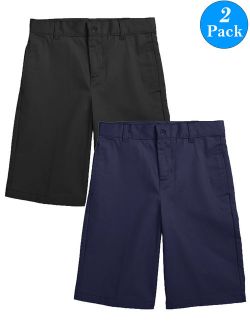Boys Flat Front Twill School Uniform Shorts (Big Boys, Little Boys)