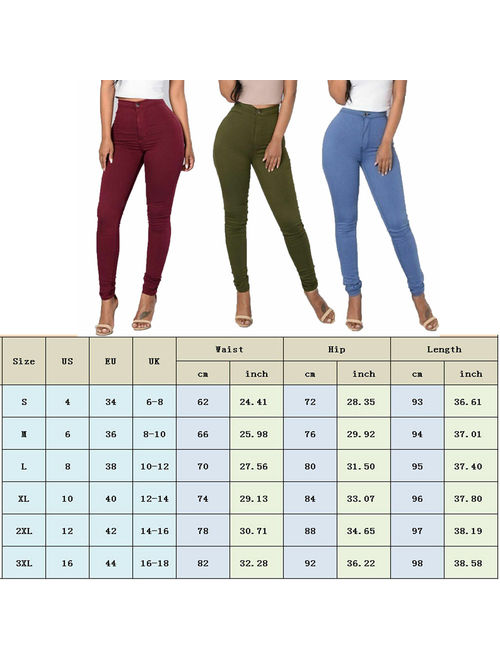 Hirigin High Waist Stretch Jeans Slim Pencil Trouser Women Clothing Pants Sexy Women Lady Denim Skinny Pants Green Size XL