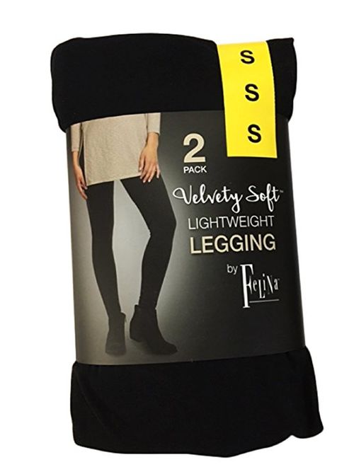 Legging Velvety Super Soft LightWeight By Felina Black 2 Pack New Arrival (X-Large, Black)