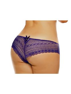 Lacy Line Plus Size Sexy Crochet Lace Hipster With Lace Up Back Detail