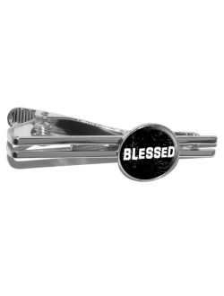 Blessed Distressed - Christian Religious Inspirational Round Tie Clip