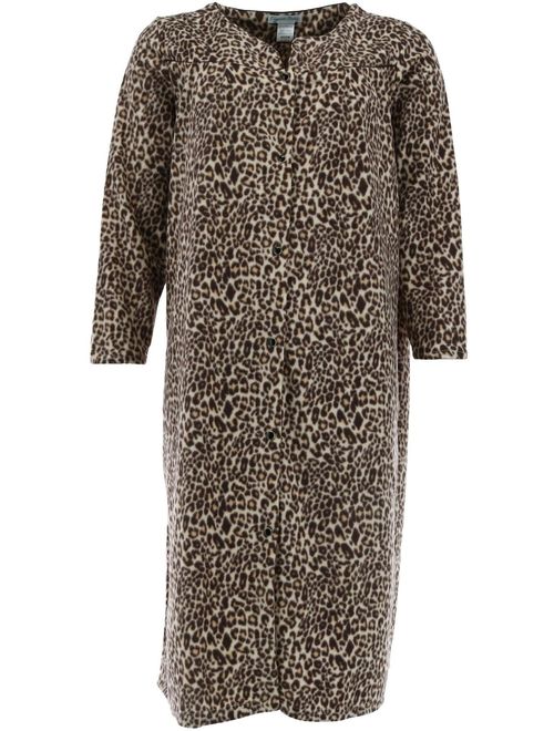 Elegant Emily Micro Fleece Snap Front Duster Robe (Women's Plus Size)