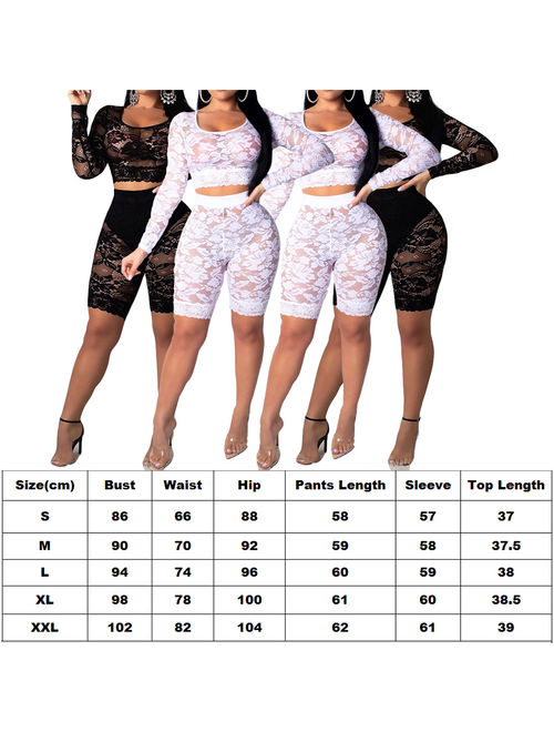 Hirigin Womens Ladies Sexy Lace Clubwear Playsuit Bodycon Party Jumpsuit Crop Top Shorts White Size XL