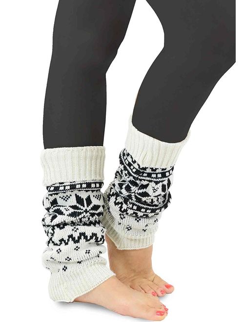 TeeHee Gift Box Womens Fashion Extra Long Thigh High Leg Warmers 3-Pack 